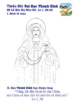 Thiếu Nhi VHTK Lễ Đức Mẹ Mân Côi - Hình tô màu