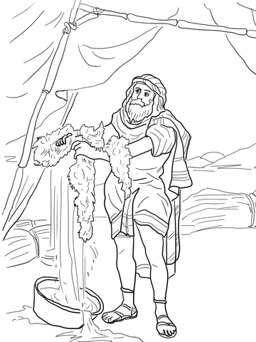 gideon and the fleece coloring page