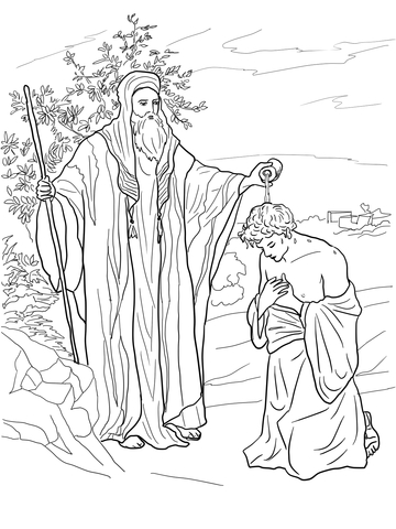 Samuen samuel anoiting saul as king coloring page
