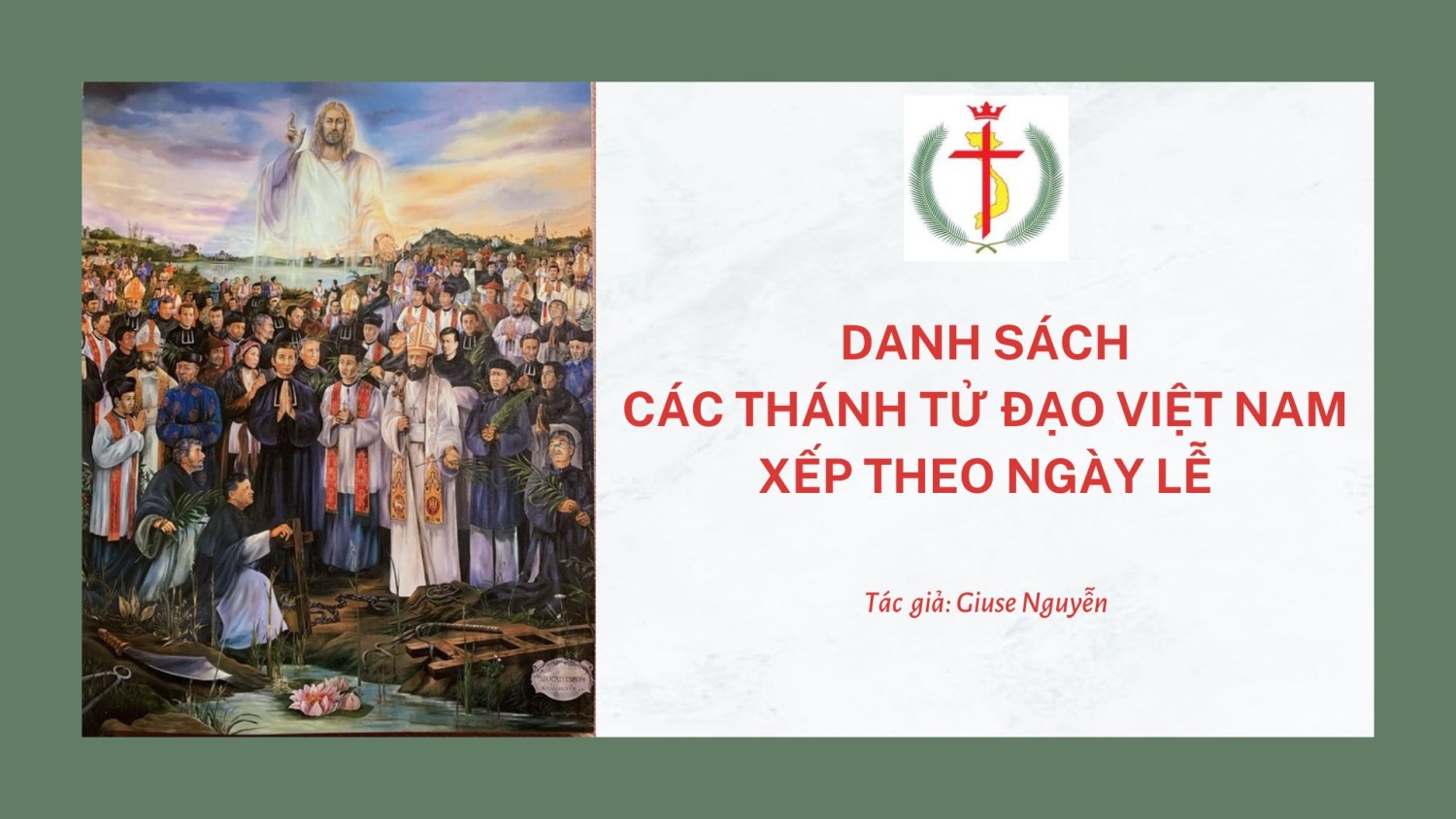 Danh sách Các Thánh Tử Đạo Việt Nam
