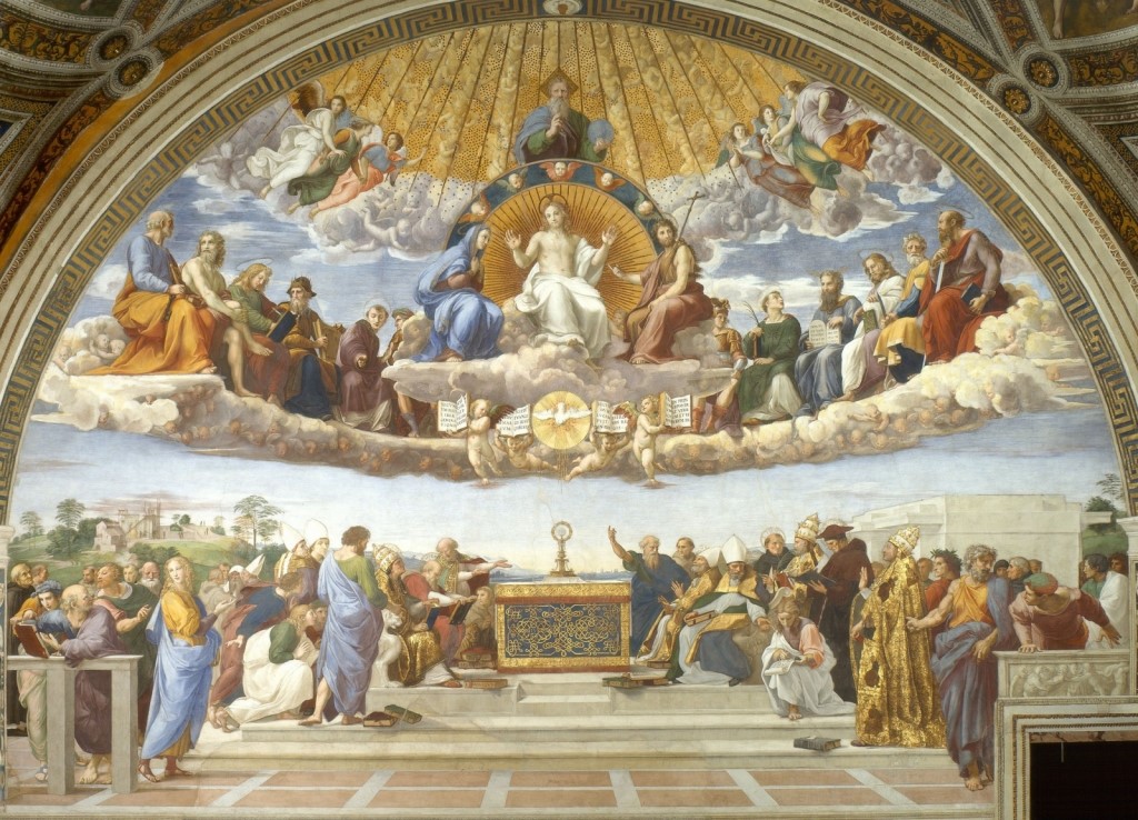 Về Bí tích Mình Máu Thánh Chúa. Rafael. 1508-11. Musei Vaticani.
