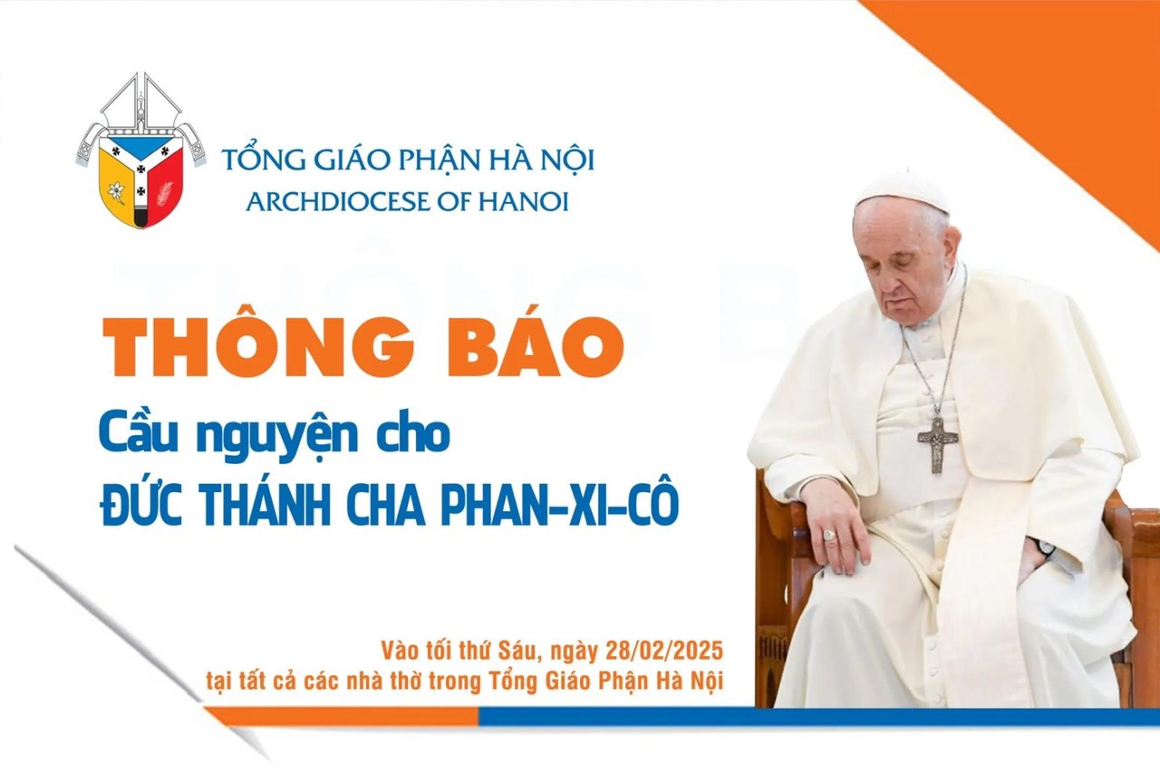 TGP Hà Nội: Thông báo Cầu nguyện nho ĐTC