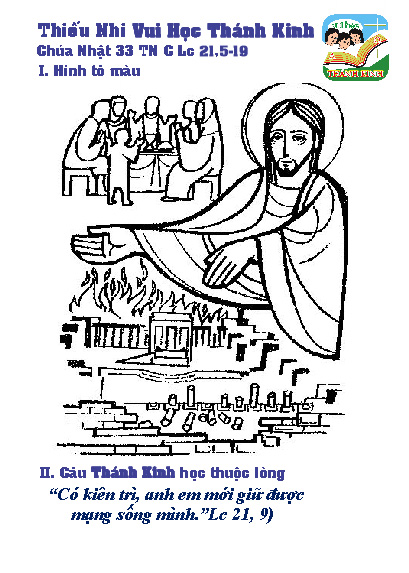 Thiếu Nhi Vui Học Thánh Kinh CN 33 TN C - Hình tô màu