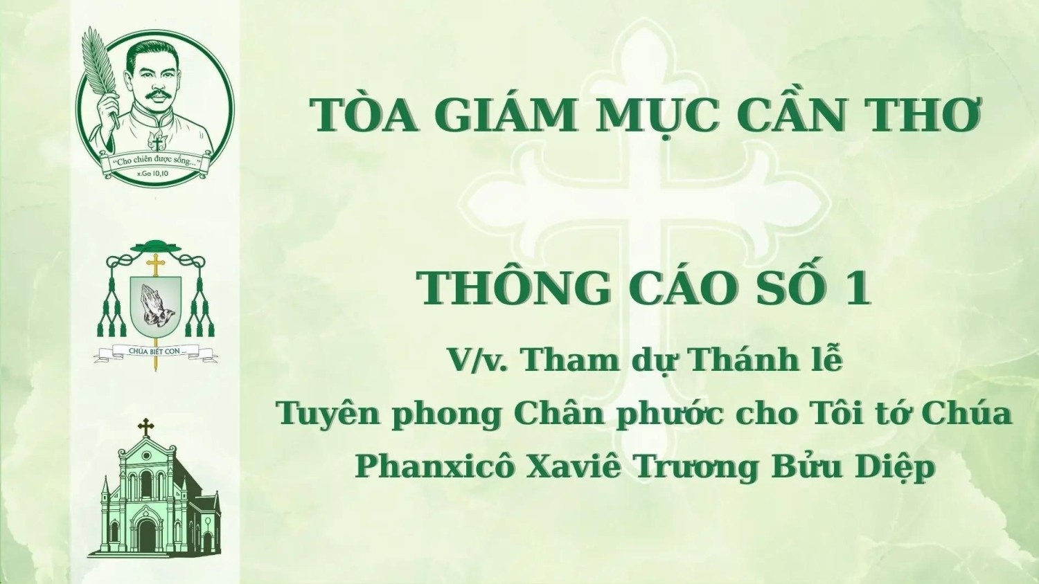 Thông cáo Tuyên phong Chân phước cho Cha FX Trương Bửu Diệp