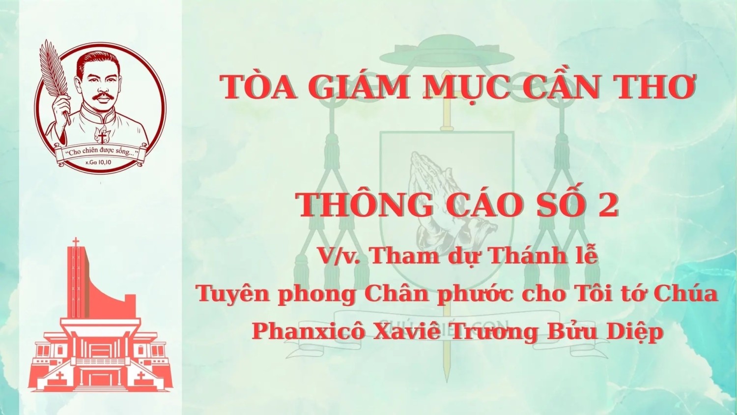 Thông cáo số 2 của Tòa Giám mục Cần Thơ