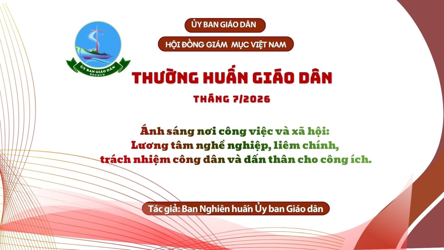 Thường huấn dành cho giáo dân tháng 7/2026